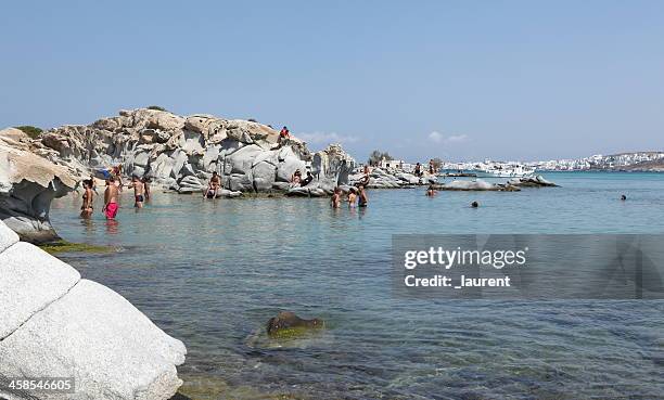 kolymbithres beach on paros island, greece - naoussa stock pictures, royalty-free photos & images