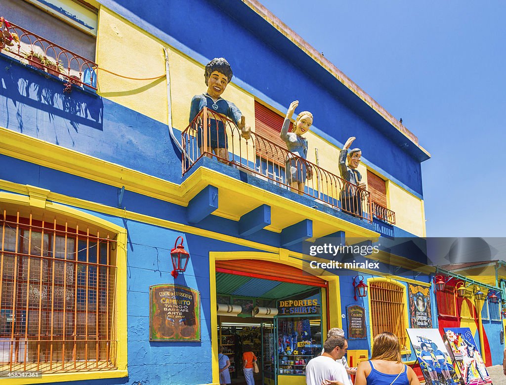 Maradona, Evita und Gardel in La Boca, Buenos Aires, Argentinien