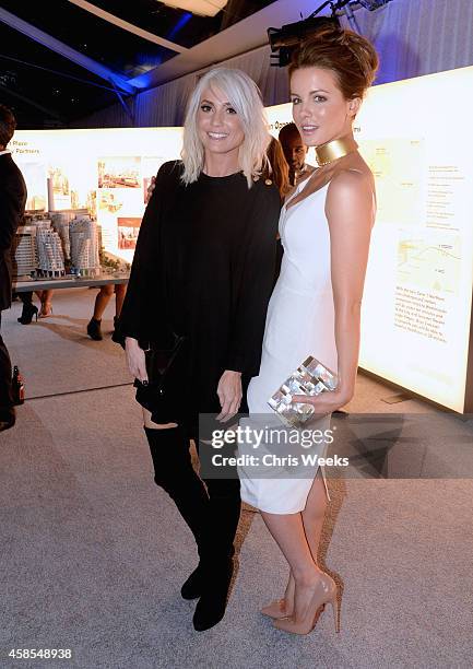 Designer Taylor Jacobson and actress Kate Beckinsale attend the Battersea Power Station launch party to celebrate the launch of its Global Tour at...