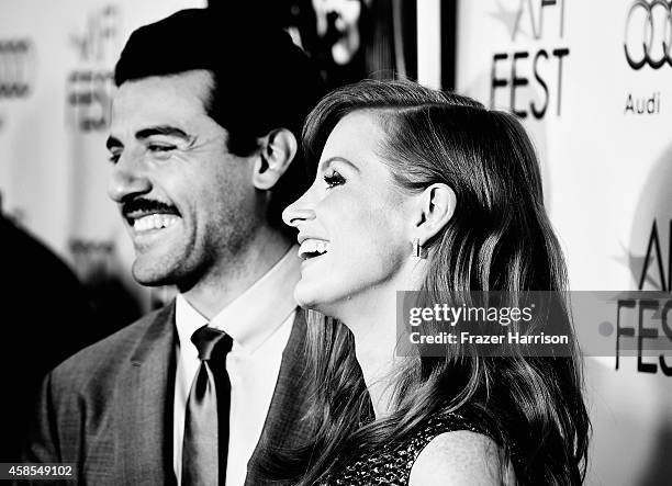 Actors Oscar Isaac and Jessica Chastain attend AFI FEST 2014 Presented By Audi Opening Night Gala Premiere Of A24's "A Most Violent Year" at Dolby...