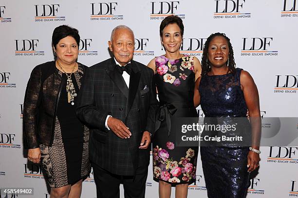 Gabriella Morris, David Dinkins, Angela Vallot and Sherrilyn Ifill attend the Legal Defense Fund Annual Gala to commemorate the 60th anniversary of...