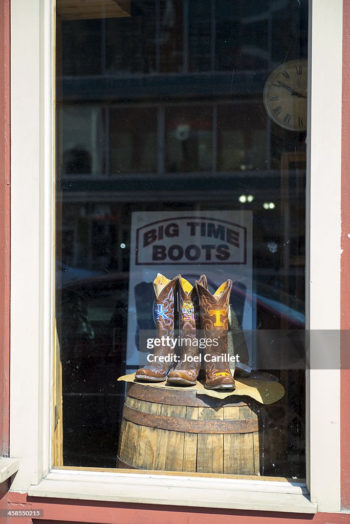 University-themed cowboy boots in Nashville