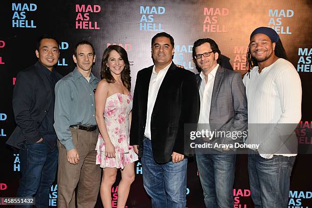 Steven Oh, Dave Koller, Ana Kasparian, Cenk Uygur, Ben Mankiewicz and Jayar Jackson attend the The Young Turks Documentary "Mad as Hell" Los Angeles...