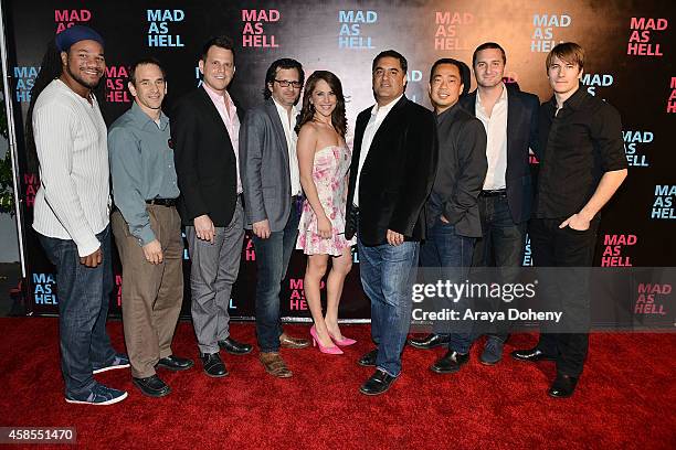 Jayar Jackson, Dave Koller, Dave Rubin, Ben Mankiewicz, Ana Kasparian, Cenk Uygur, Steven Oh, John Ladoral and Andrew Napier attend the The Young...