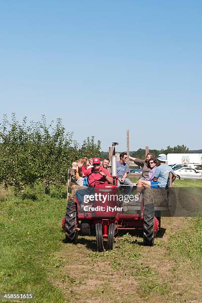 fieno in autunno - hayride foto e immagini stock