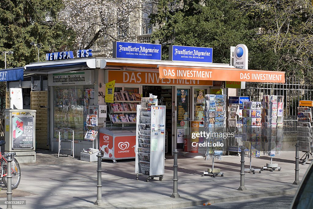 Newspaper kiosk in the center of Frankfurt