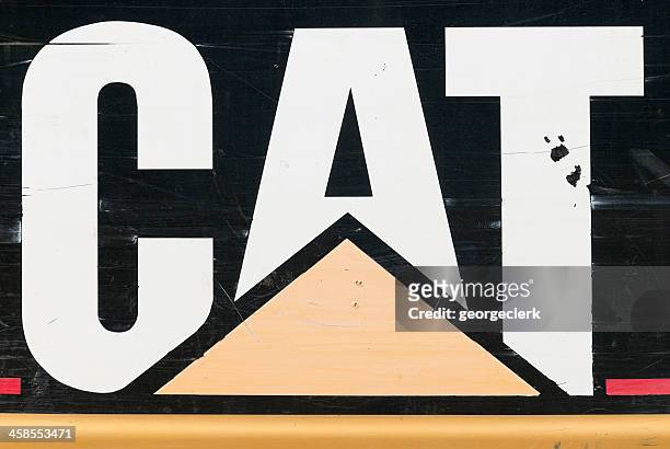 "cat" caterpillar brand logo - caterpillar inc stockfoto's en -beelden