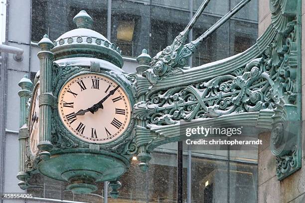 marshall field’s state street great clock in chicago - macys chicago stock pictures, royalty-free photos & images