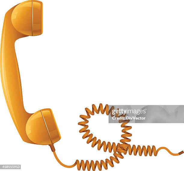 telephone receiver - cable stock illustrations