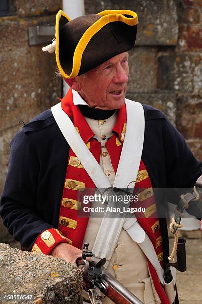 jersey militia, u.k. - driekantige hoed stockfoto's en -beelden