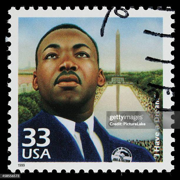 usa martin luther king jr postage stamp - stamp picture stock pictures, royalty-free photos & images