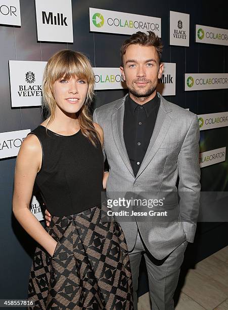 Actors Astrea Campbell-Cobb and Emrhys Cooper attend the Colaborator.com Launch at Milk Studios on November 6, 2014 in Hollywood, California.