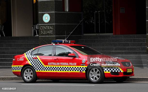 red australian federal police car - police australia stock pictures, royalty-free photos & images