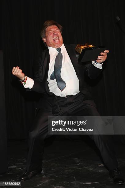 Miguel Herrera 'Piojo' is seen during the GQ Men Of The Year Award 2014 on November 6, 2014 in Mexico City, Mexico.