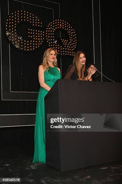 Ana Beatriz Barros speaks on stage during the GQ Men Of The Year Award 2014 on November 6, 2014 in Mexico City, Mexico.