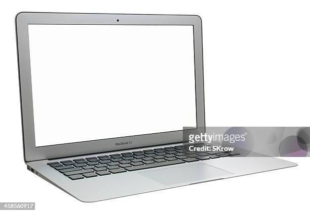 macbook air with a blank screen - mac laptop stock pictures, royalty-free photos & images