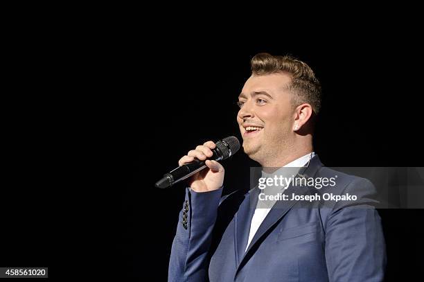 55 Sam Smith Performs At Eventim Apollo In London Stock Photos, High ...