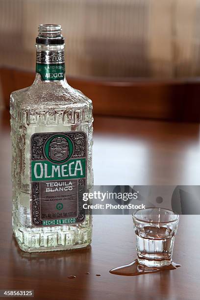 olmec white tequila - tequila bottle stock pictures, royalty-free photos & images
