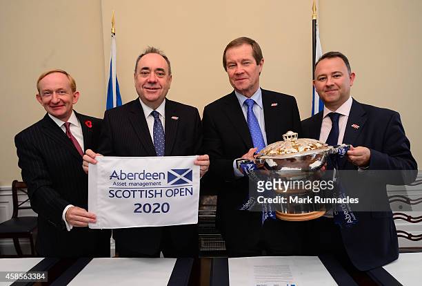 Mike Cantley, Chairman of Visit Scotland, Rt Hon Alex Salmond, First Minister of Scotland, George O'Grady, European Tour Chief Executive and Stephen...