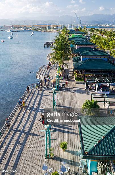 la guancha boardwalk along the water in ponce, puerto rico - ponce puerto rico stock pictures, royalty-free photos & images