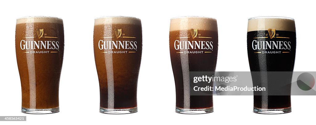 Four stages  of Guinness