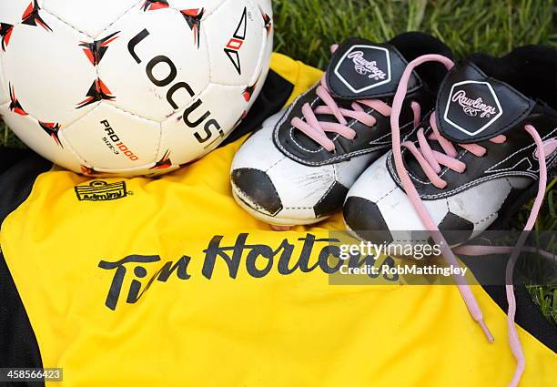 youth soccer gear - sponsor stock pictures, royalty-free photos & images