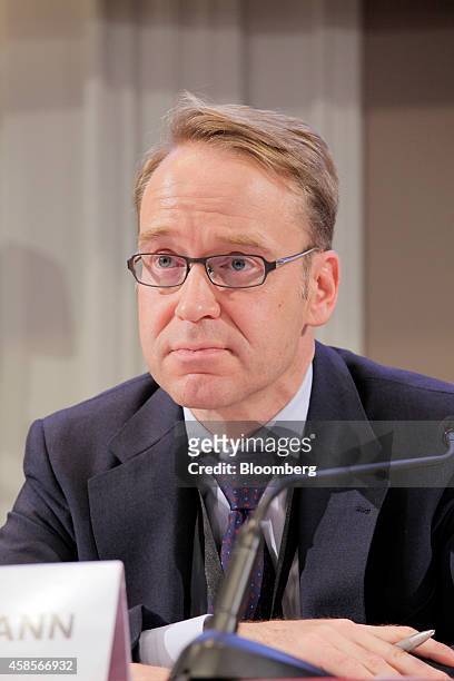 Jens Weidmann, president of the Deutsche Bundesbank, pauses at the International Symposium of the Bank of France policy conference in Paris, France,...
