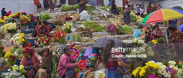 mayan flower market - chichicastenango bildbanksfoton och bilder