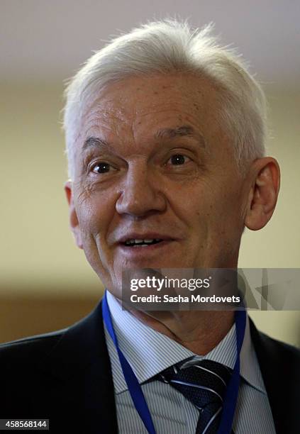 Russian billionaire and businessman, co-owner of Gunvor Group Gennady Timchenko attends the 15-th Congress of Russian Georgaphical Sochiety on...