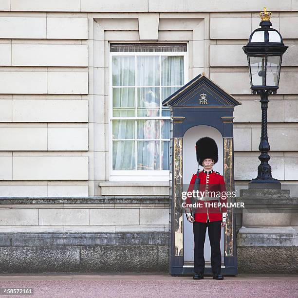 buckingham palace grenadier guard - palace guard stock pictures, royalty-free photos & images