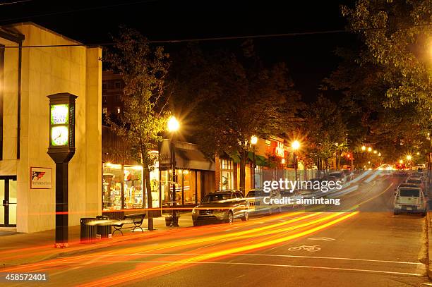 night traffic in penn state - state college pennsylvania stock pictures, royalty-free photos & images