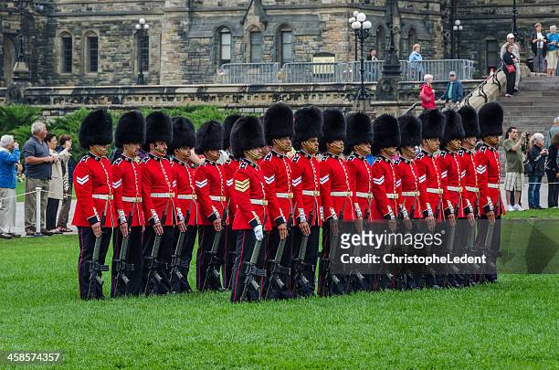 honor guard at the parliament of canada - changing of the guard stock pictures, royalty-free photos & images