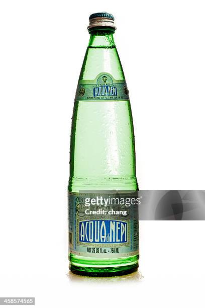 bottle of carbonated natural mineral water acqua di nepi - nepi stock pictures, royalty-free photos & images