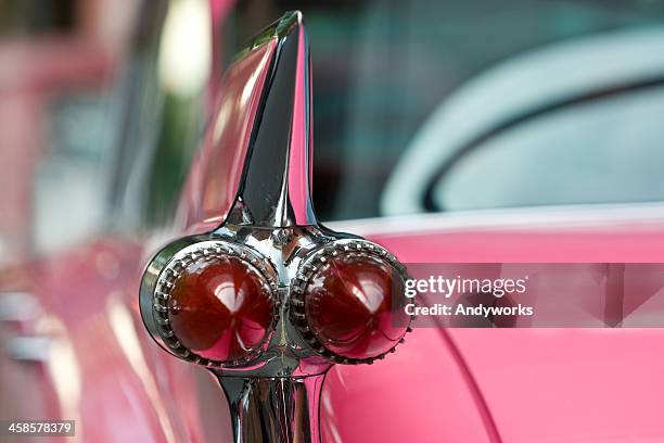 pink cadillac tail fin - cadillac stock pictures, royalty-free photos & images