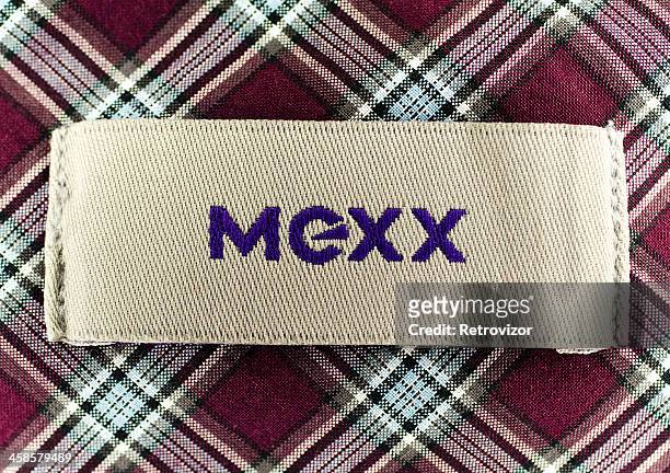 mexx logo on shirt label - woven stock pictures, royalty-free photos & images