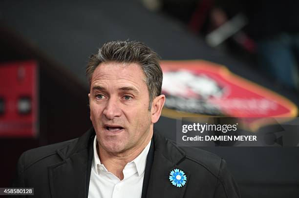 Rennes' French coach Philippe Montanier is seen before the French L1 football match Rennes against Marseille on October 29, 2014 at the route de...