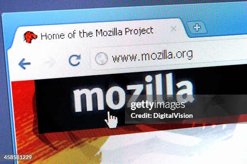 Mozilla web page on the browser Mozilla web page on the browser
