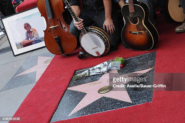 Singer John Denver honored posthumously with the 2,531st star on the Hollywood Walk of Fame on October 24, 2014 in Hollywood, California.