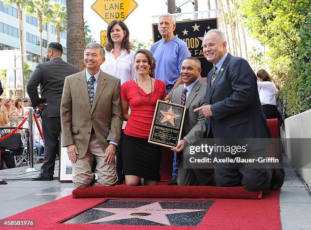 Jesse Belle Denver and Zachary Deutschendorf attend the ceremony of their late father John Denver honored posthumously with the 2,531st star on the...