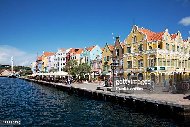 classic view of willemstad, curacao - willemstad stock pictures, royalty-free photos & images