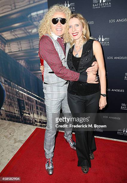 Steve Cooke and his guest attends the Battersea Power Station Global Launch Party in Los Angeles at The London Hotel on November 6, 2014 in West...