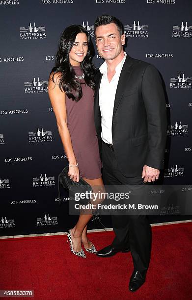 Aiden Turner and his guest attend the Battersea Power Station Global Launch Party in Los Angeles at The London Hotel on November 6, 2014 in West...