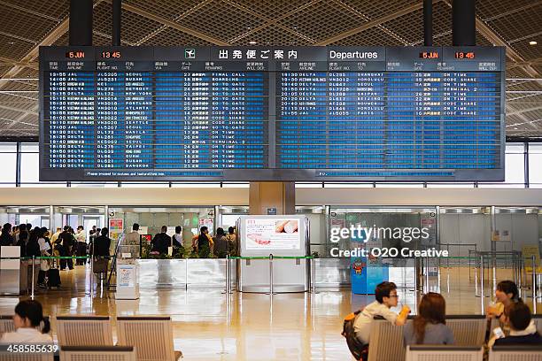 narita airport departure board - narita stock pictures, royalty-free photos & images