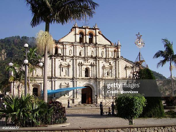 san francisco church, panajachel - guatemala - panajachel stock pictures, royalty-free photos & images