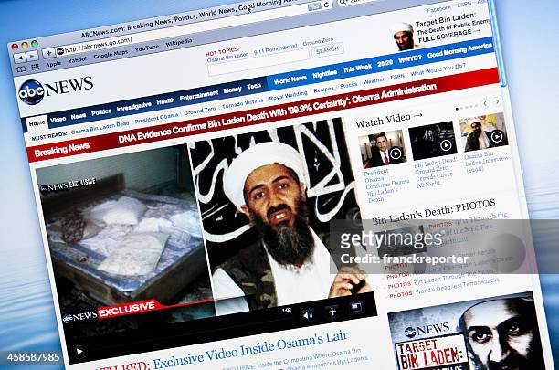 www.abcnews.go.com announce the death of osama bin laden - osama bin laden stock pictures, royalty-free photos & images