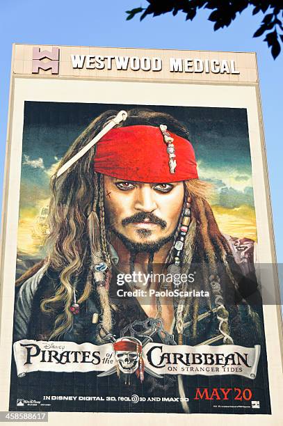 pirates of the caribbean: on stranger tides - billboard poster - jack sparrow stock pictures, royalty-free photos & images