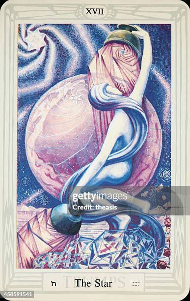 tarot-karte die sterne - tarot cards stock-fotos und bilder