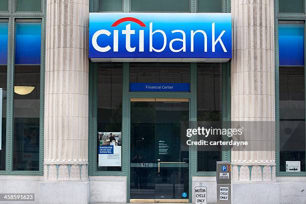 citibank bank sign and logo, san francisco financial district - citigroup stock pictures, royalty-free photos & images