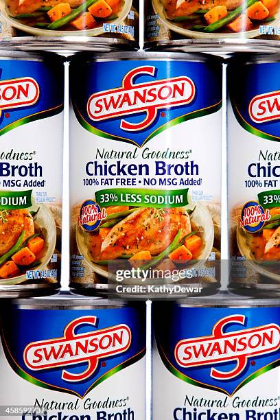 swanson chicken broth can pyramid - canned food pyramid stock pictures, royalty-free photos & images
