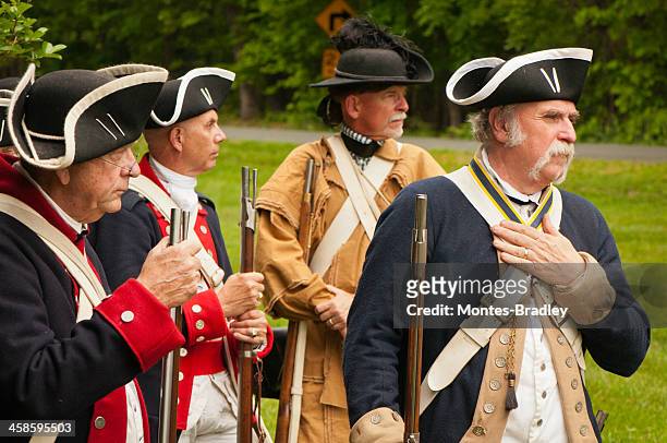 american independance militia - reenactment stock pictures, royalty-free photos & images